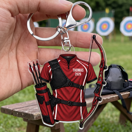 ArrowJerseyCustomName_PersonalisedGiftAcrylicKeychainForArchers