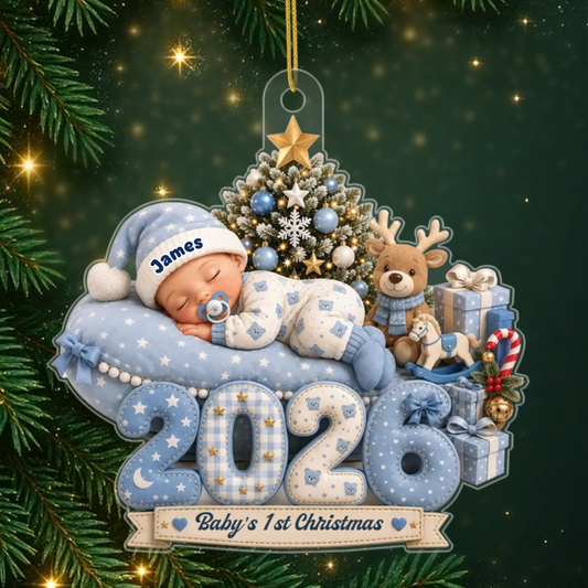 Baby_sFirstChristmas2026_PersonalisedGift AcrylicChristmasOrnamentForNewParents1