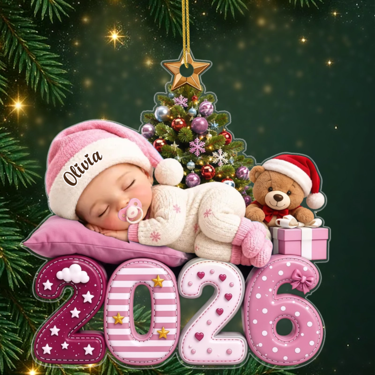 Baby_sFirstChristmas_PersonalisedGift AcrylicChristmasOrnamentForNewParents
