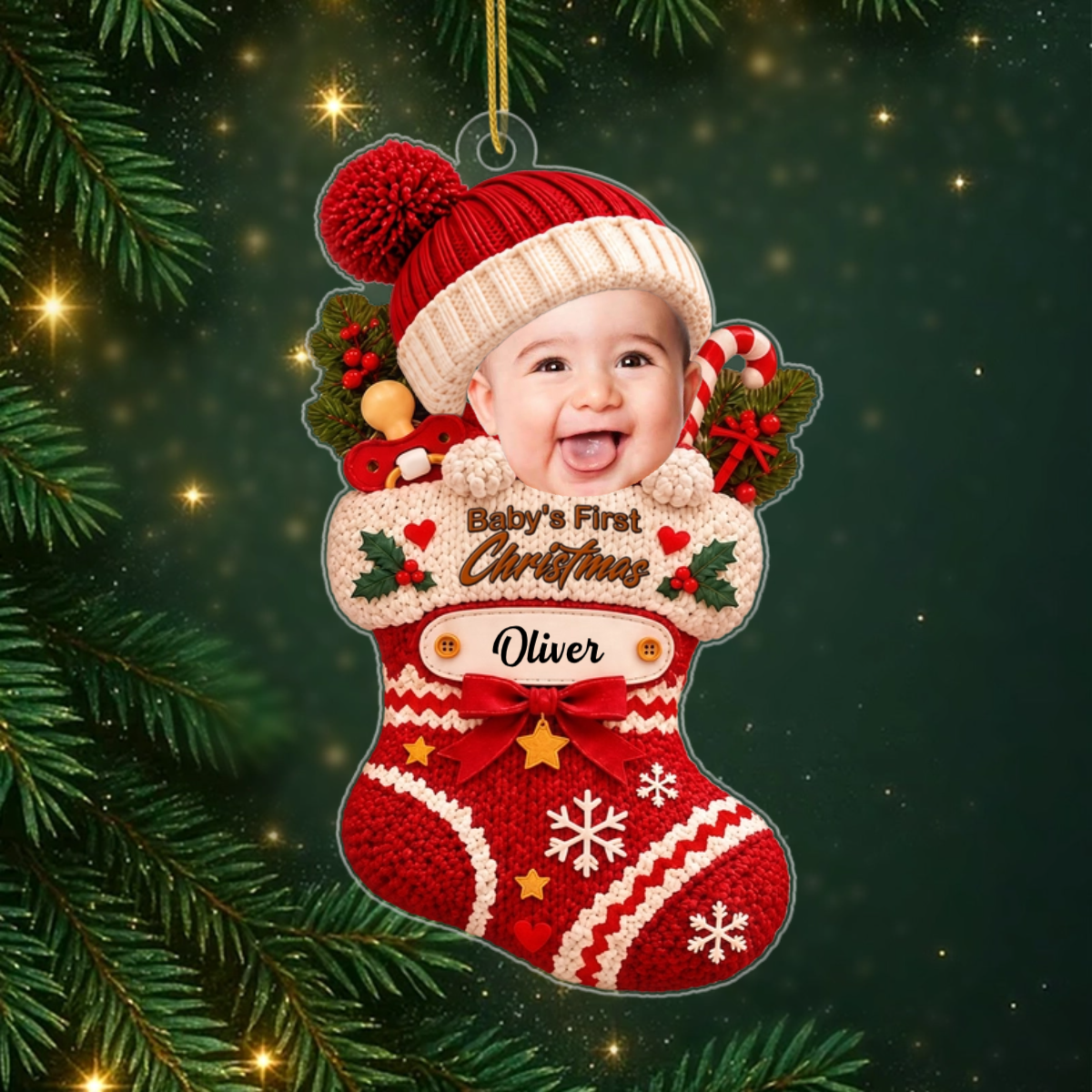 Baby_sFirstChristmas_PersonalisedGift AcrylicOrnamentForNewParents