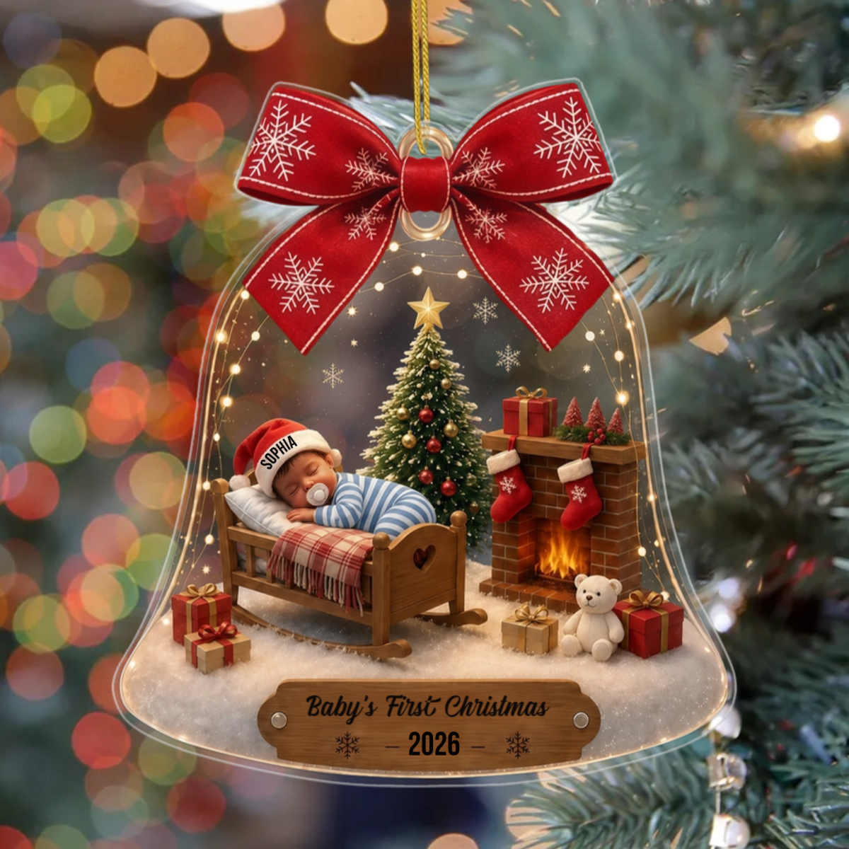 Baby_s_First_Christmas_Personalised_Gift_ _Acrylic_Bell_Christmas_Ornament_For_New_Parents1