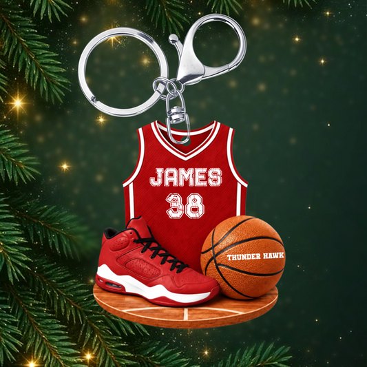 BasketballLover_PersonalisedGift AcrylicKeyringForBasketballFans