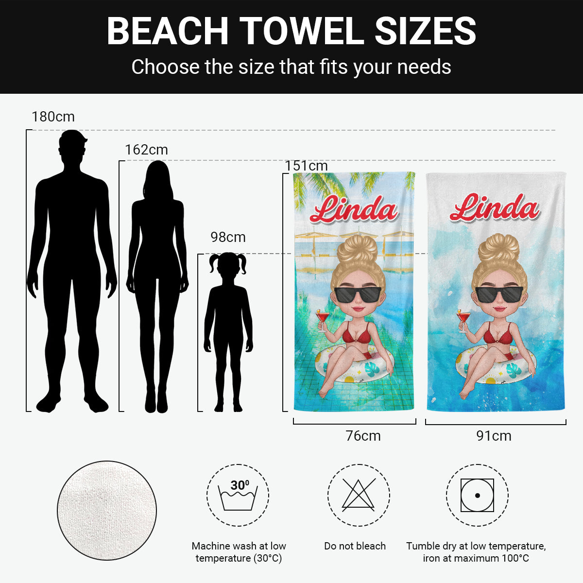 BestieSummerGift PersonalisedBeachTowelGiftforHerAndBesties_1