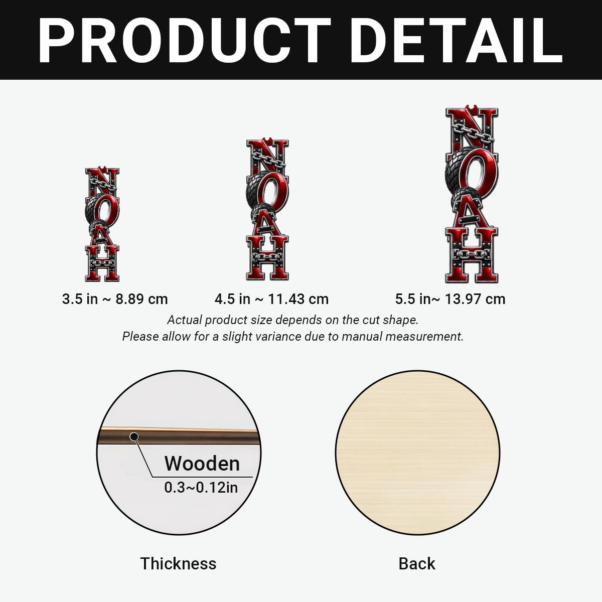 BikerName PersonalisedGift_1 LayerWoodenOrnamentForBikers