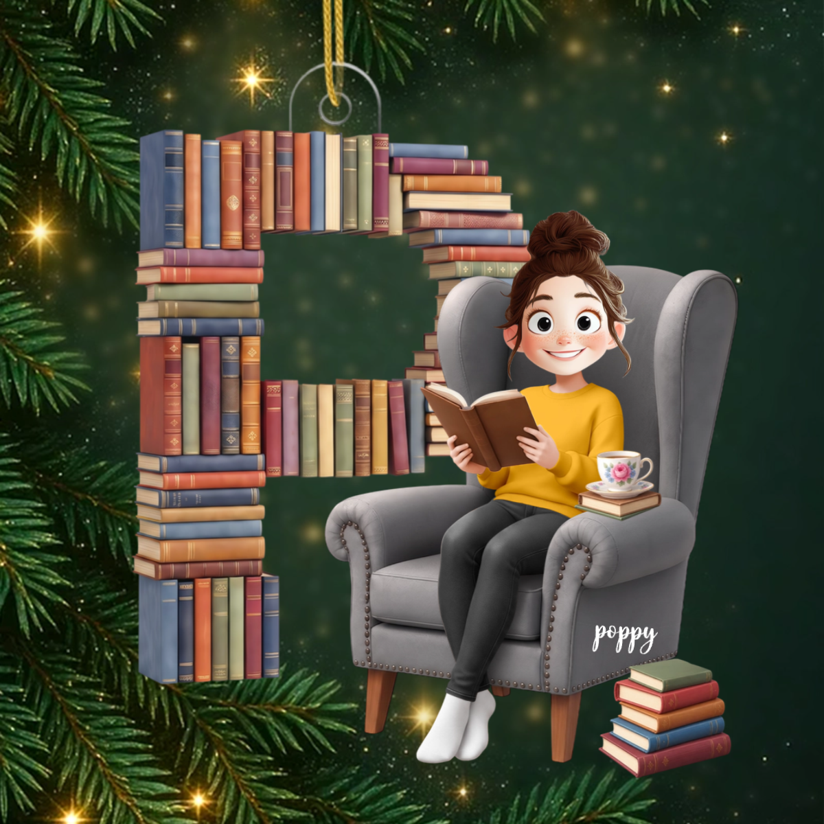 Book_Girlie_ _Personalised_Gift_Acrylic_Christmas_Ornament_For_Book_Lovers1