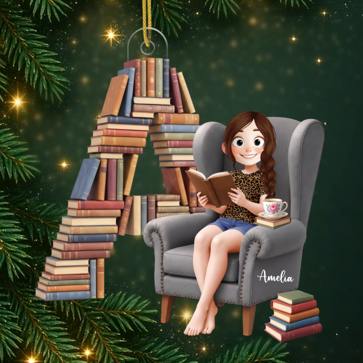 Book_Girlie_ _Personalised_Gift_Acrylic_Christmas_Ornament_For_Book_Lovers1