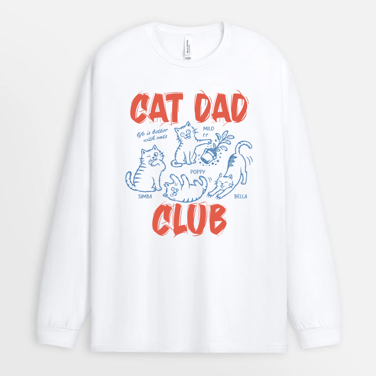 CatDadClub CustomCatNameRetroOrange PersonalisedT shirtFunnyFather_sDayGiftForDad_1
