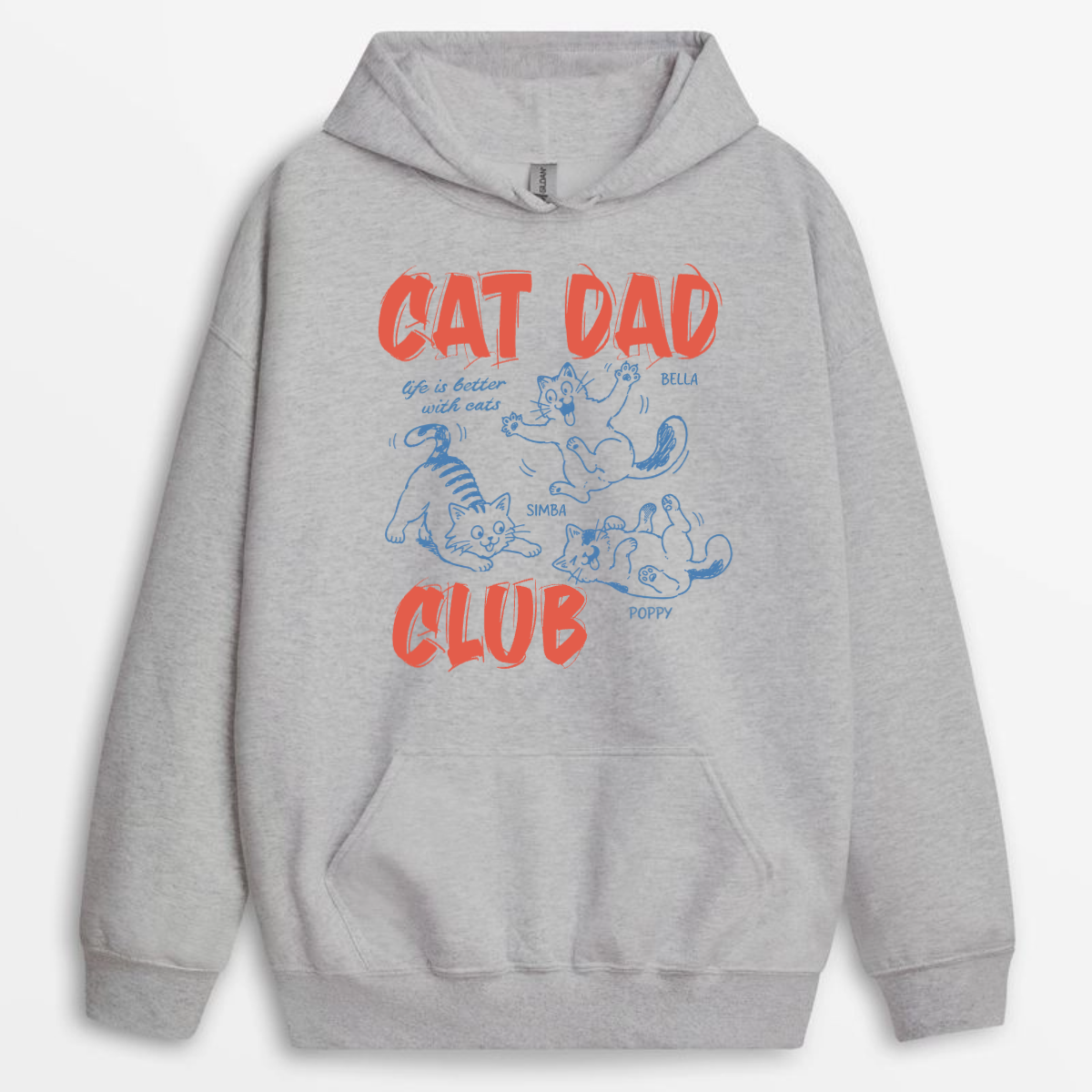 CatDadClub CustomCatNameRetroOrange PersonalisedT shirtFunnyFather_sDayGiftForDad_2