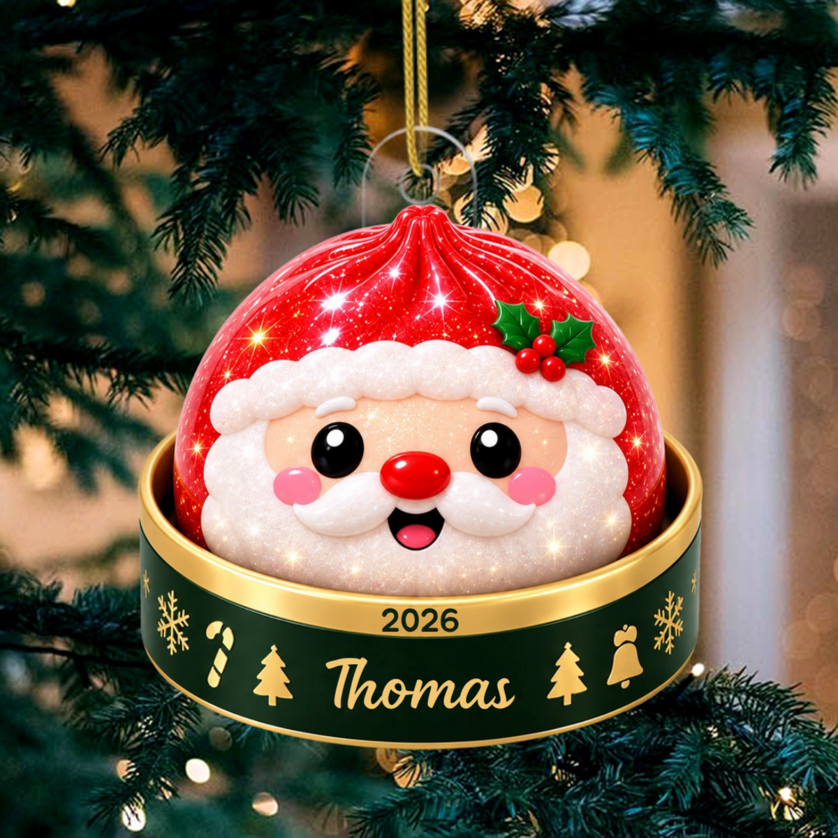 ChristmasSquishyDumpling_PersonalisedGiftAcrylicOrnamentForDaughter_Son_Family