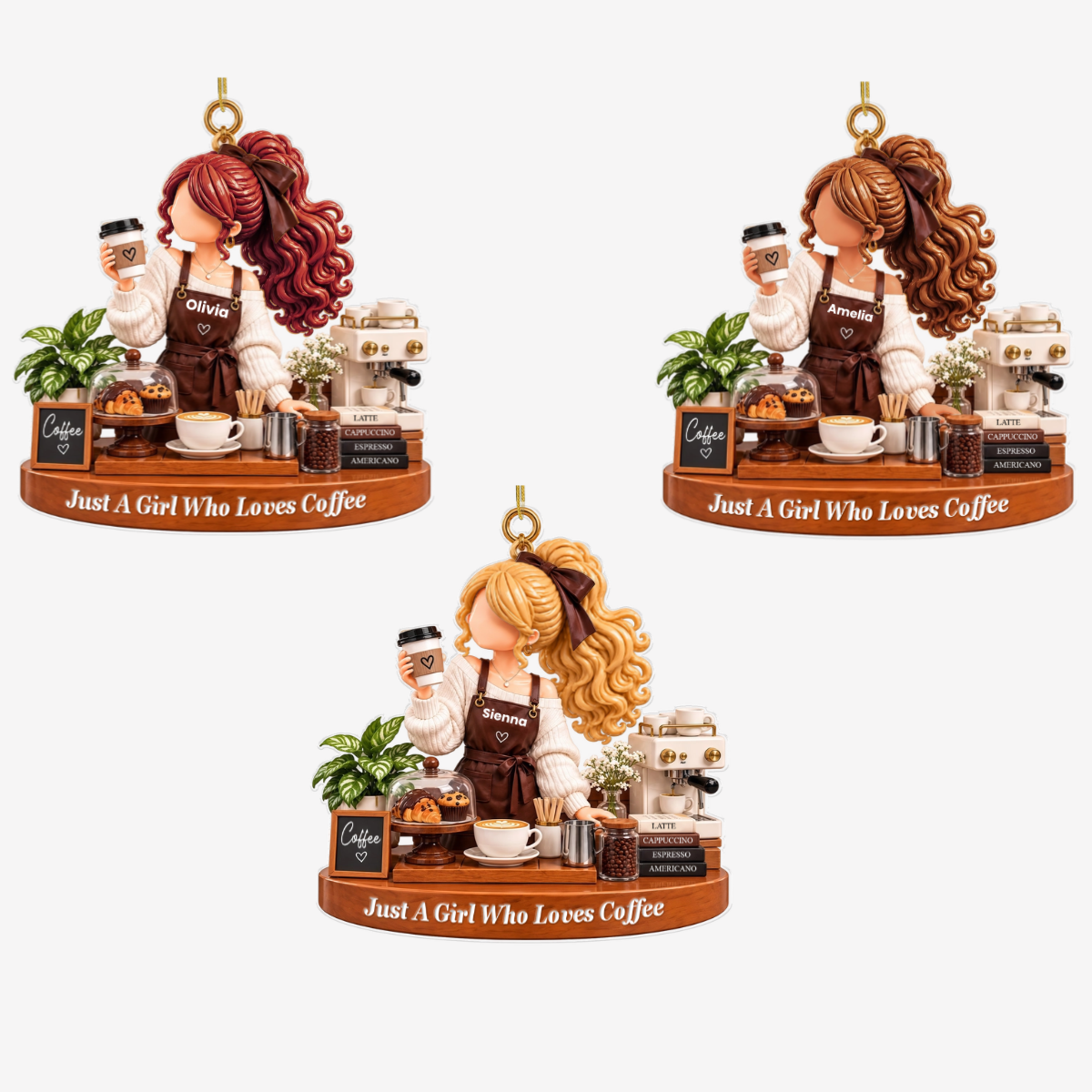 CoffeeLoverGirl_PersonalisedGift AcrylicOrnamentForCoffeeLovers2