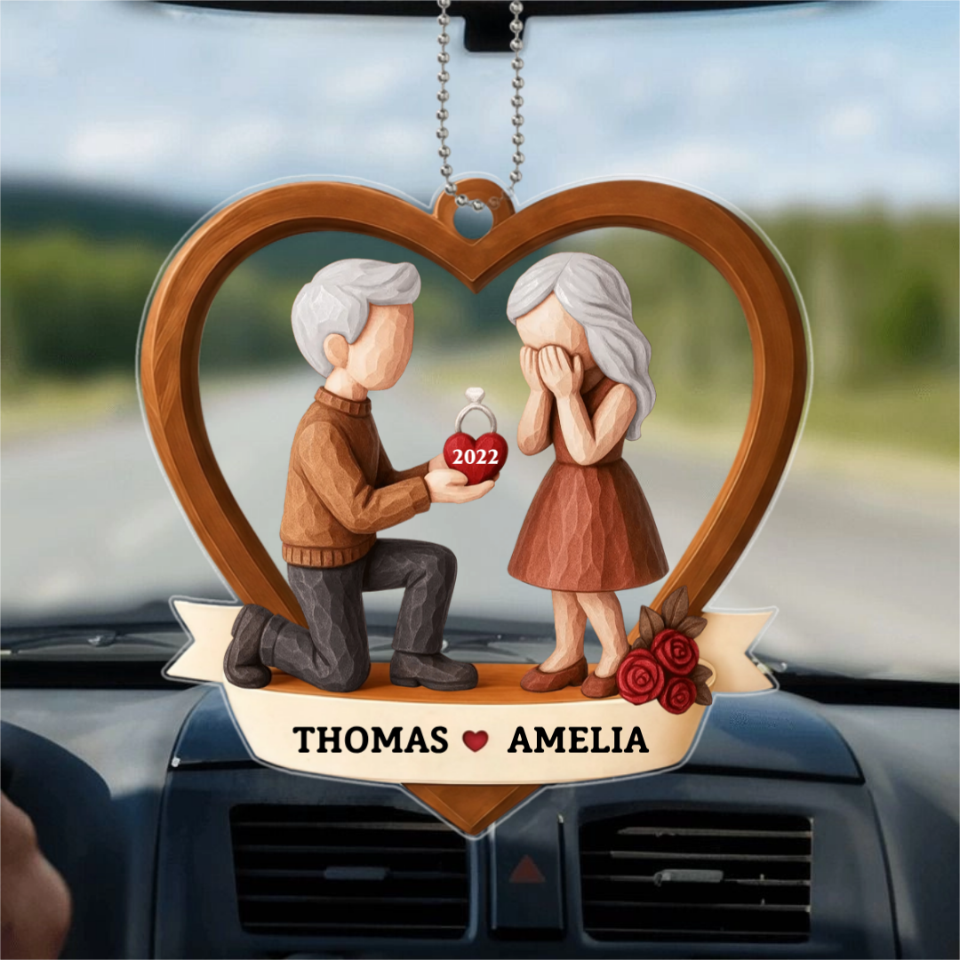 CoupleMarriageProposalCustomNames_PersonalisedGiftAcrylicOrnamentForCouples_2
