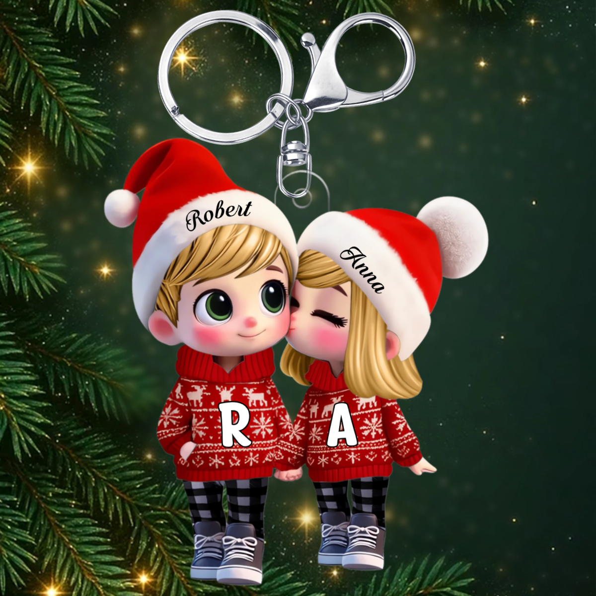 Couple_Kissing_Personalised_Gift_ _Acrylic_Keychain_For_Couples