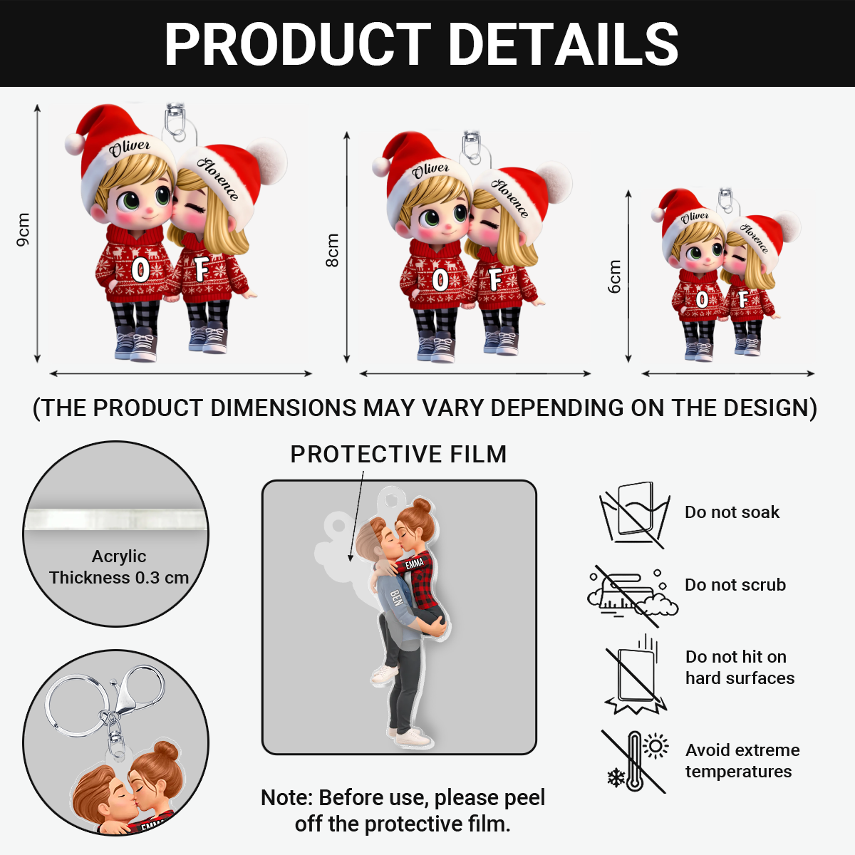 Couple_Kissing_Personalised_Gift_Acrylic_Keychain_For_Couples