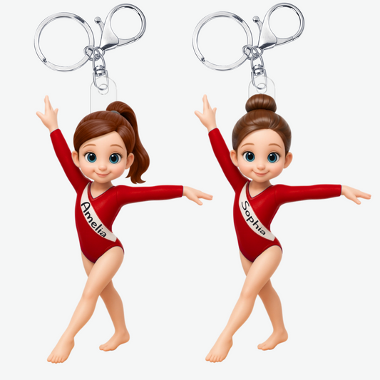 CustomGymnastGirl_PersonalisedGiftAcrylicKeychainForGymnasts