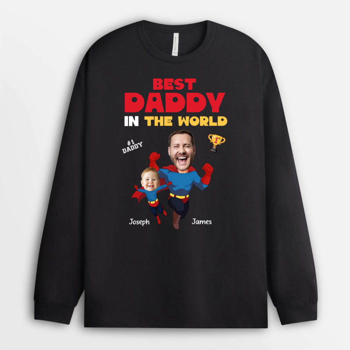 CustomPhotoBestDaddyInTheWorld PersonalisedShirtGiftForDaddy_1
