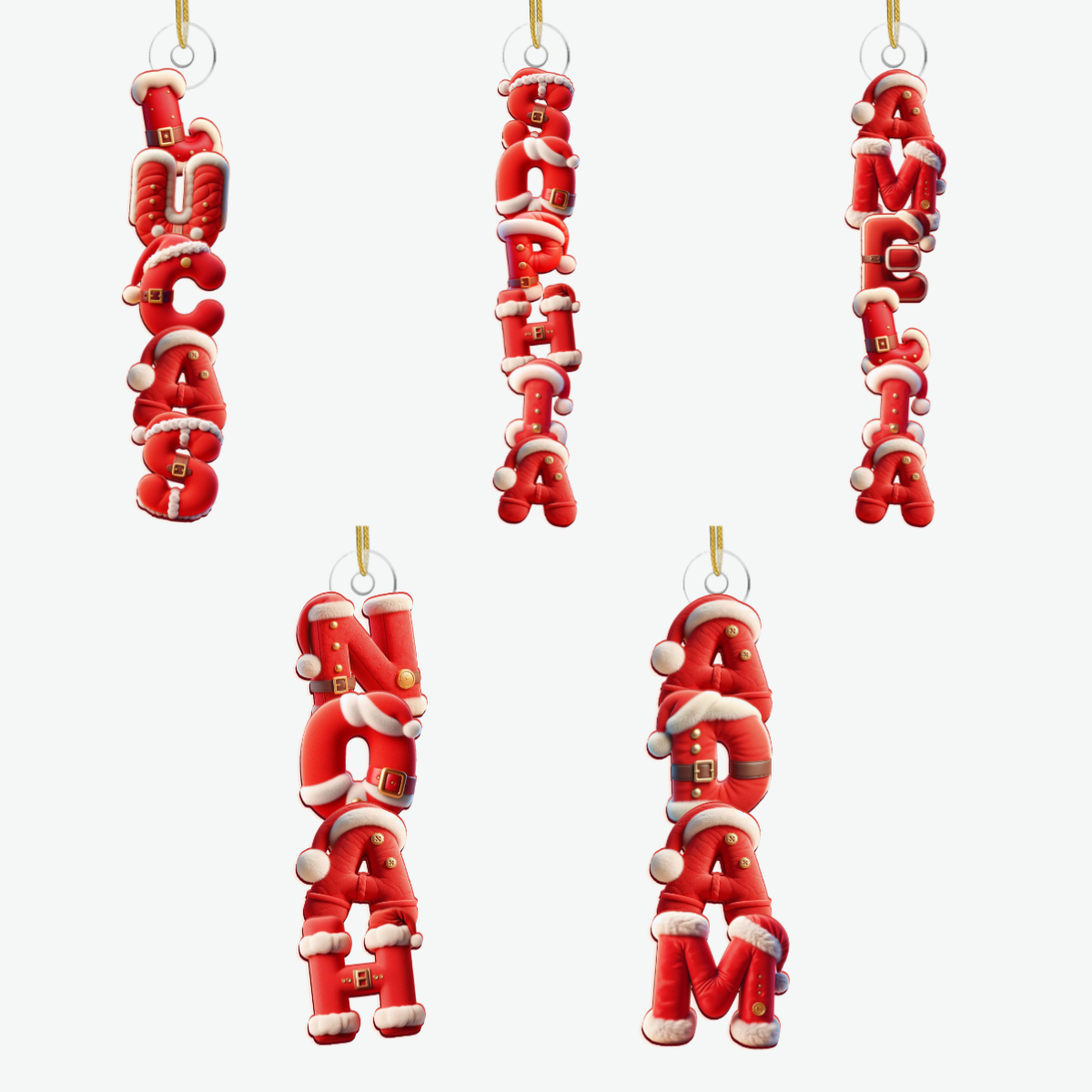 CustomSantaSuitName_PersonalisedGiftAcrylicOrnamentForFamily_3