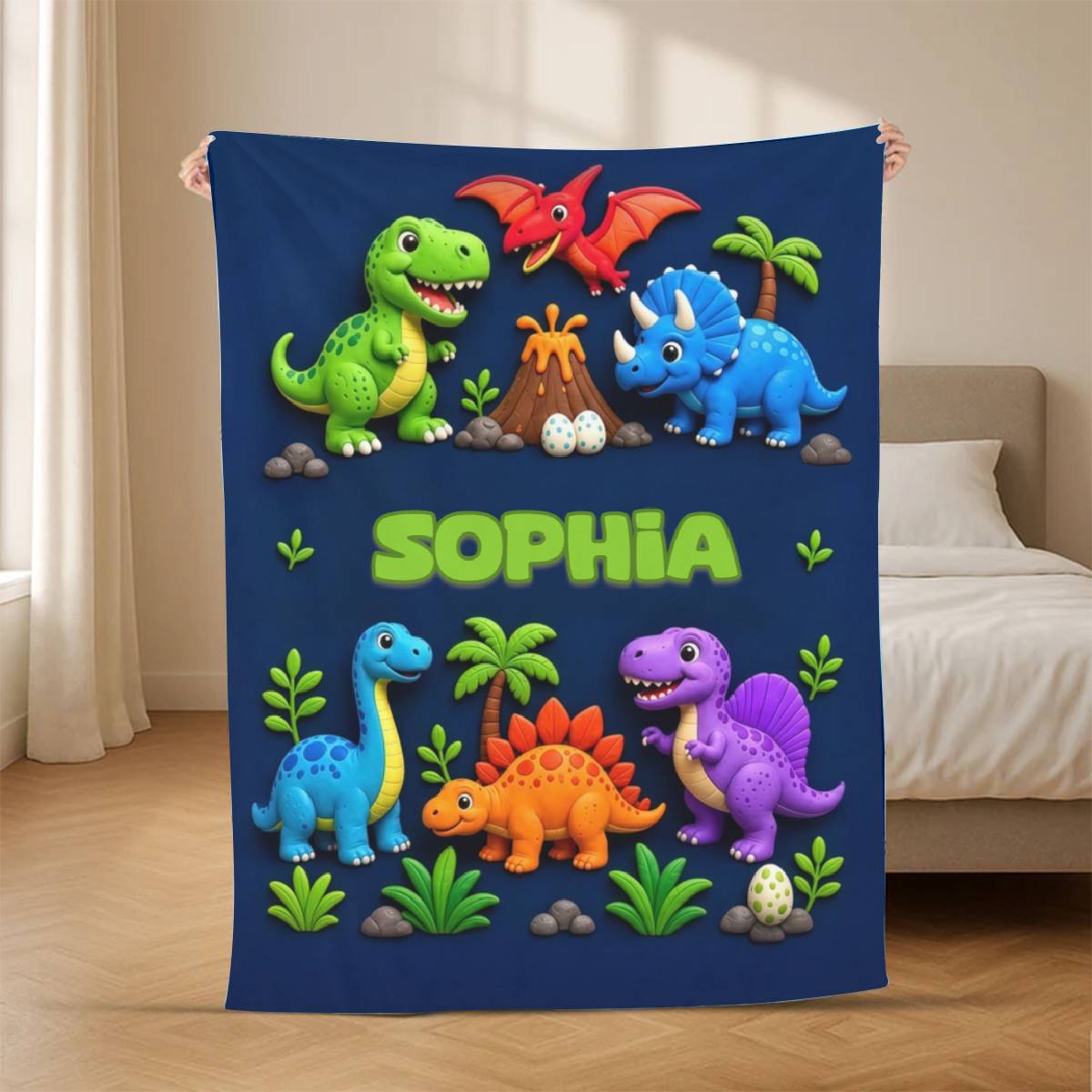 Cute_Cartoon_World_ _Personalised_Gift_Soft_Throw_Blanket_For_Kids1