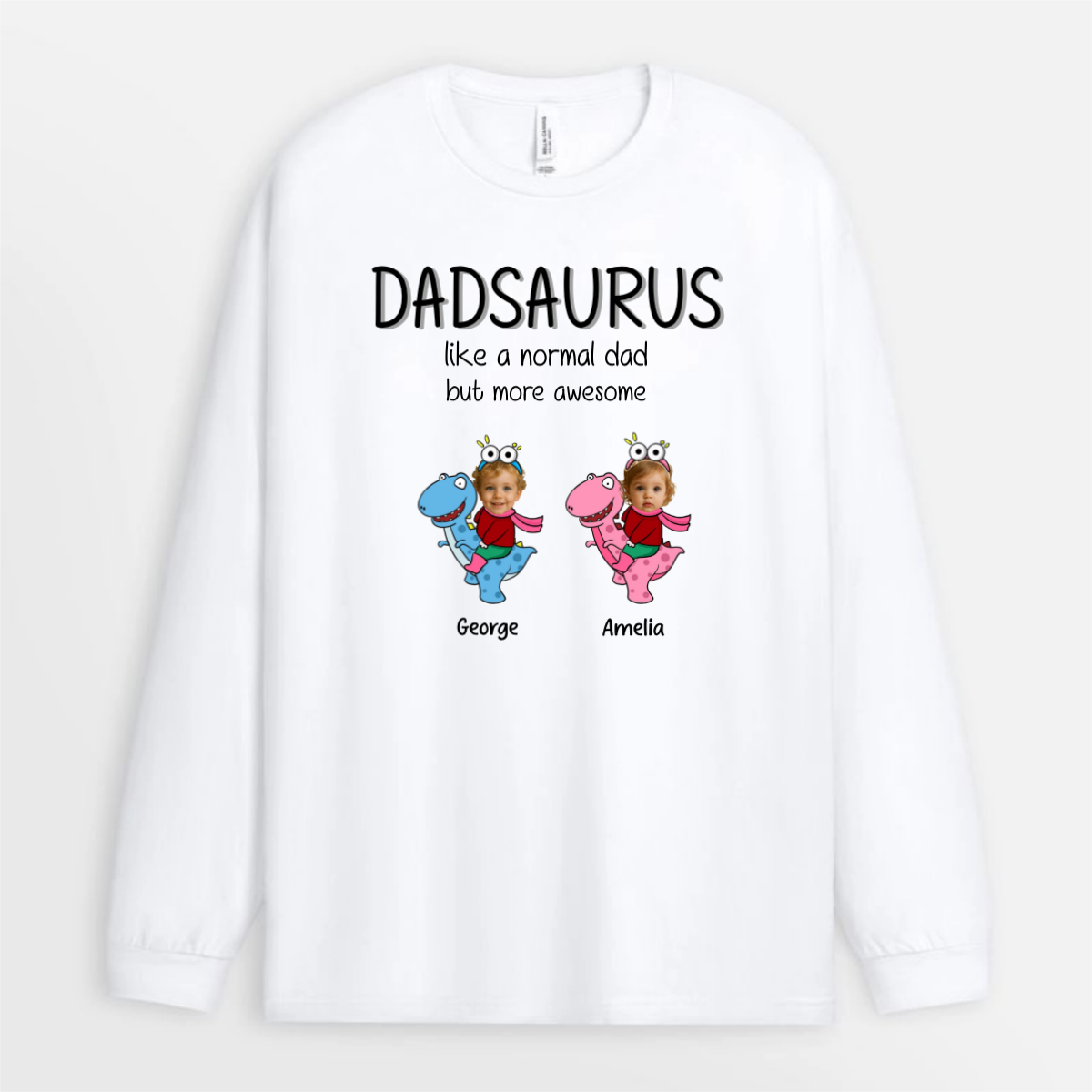 Daddysaurus_Grandpasaurus_Kid_Face_Photo_Dinosaur_Custom_ _Personalised_Gift_T Shirt_For_Dad_And_Grandad_2_e938216a 8bd3 40d3 ac65 2964585385b1