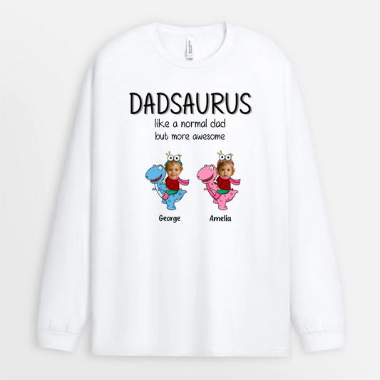 Daddysaurus_Grandpasaurus_Kid_Face_Photo_Dinosaur_Custom_ _Personalised_Gift_T Shirt_For_Dad_And_Grandad_2_e938216a 8bd3 40d3 ac65 2964585385b1