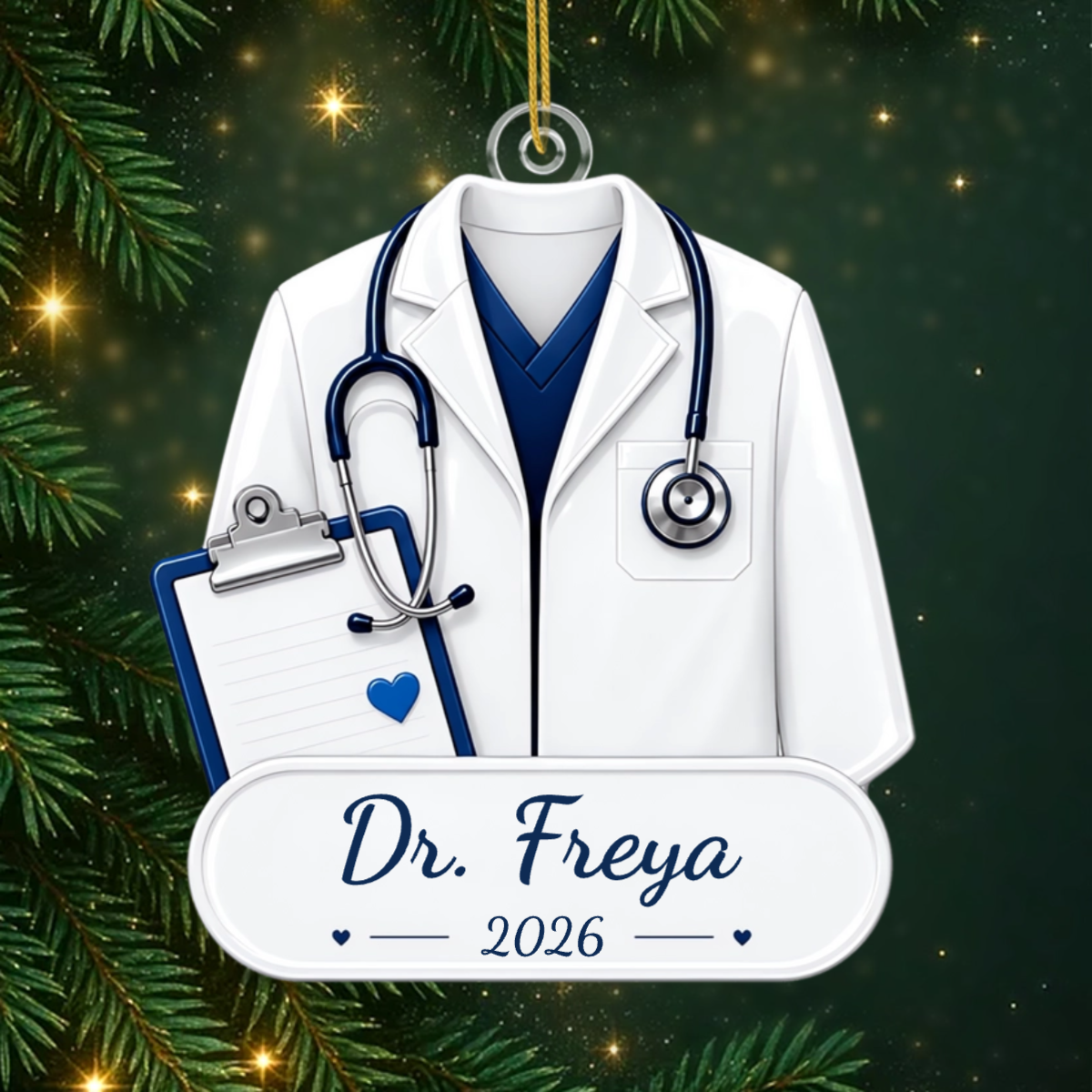 Doctor PersonalisedGift_AcrylicChristmasOrnamentForDoctors1