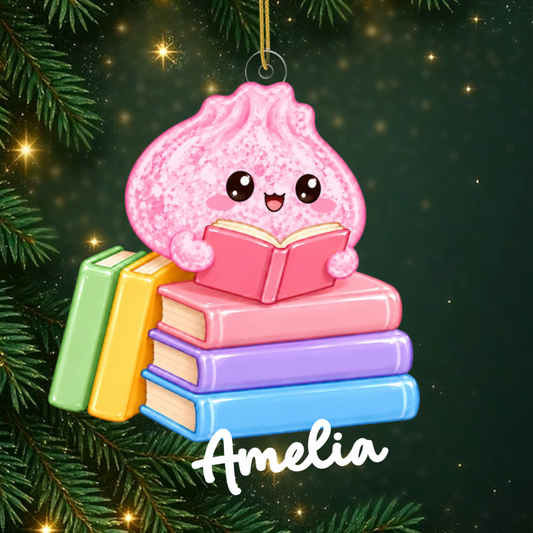 DumplingBookLover_PersonalisedGift AcrylicOrnamentForBookLovers
