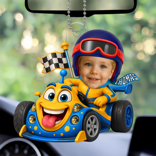 FastLaneAheadCustomPhotoKids_PersonalisedGiftAcrylicOrnamentForKids