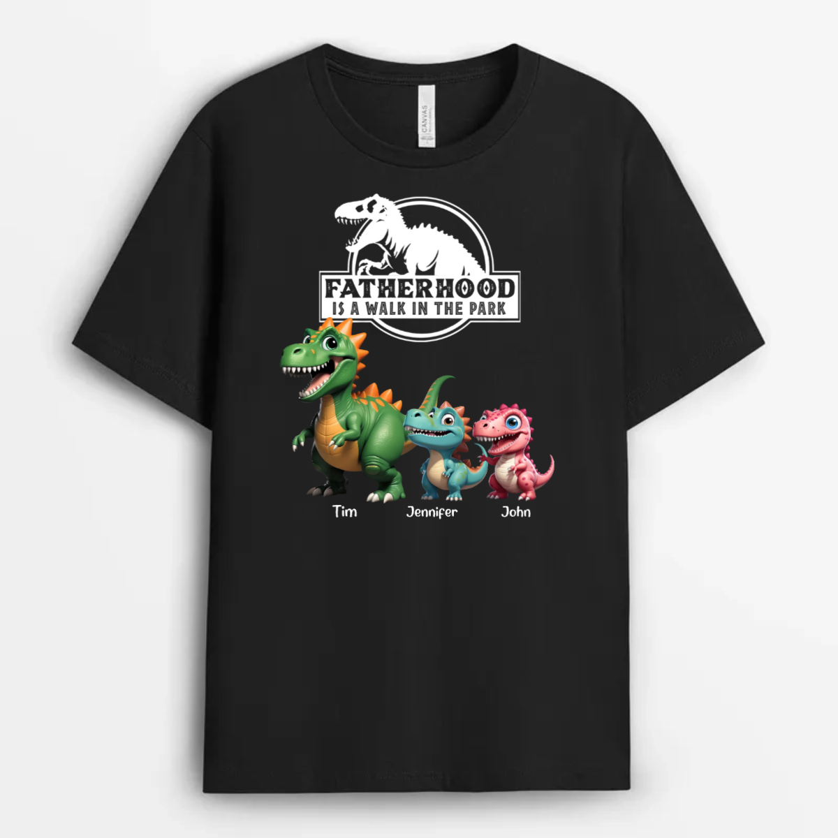 FatherhoodIsAWalkInThePark Dinosaurs PersonalisedFather_sDayBirthdayGifts PersonalisedShirtGiftForDad_2