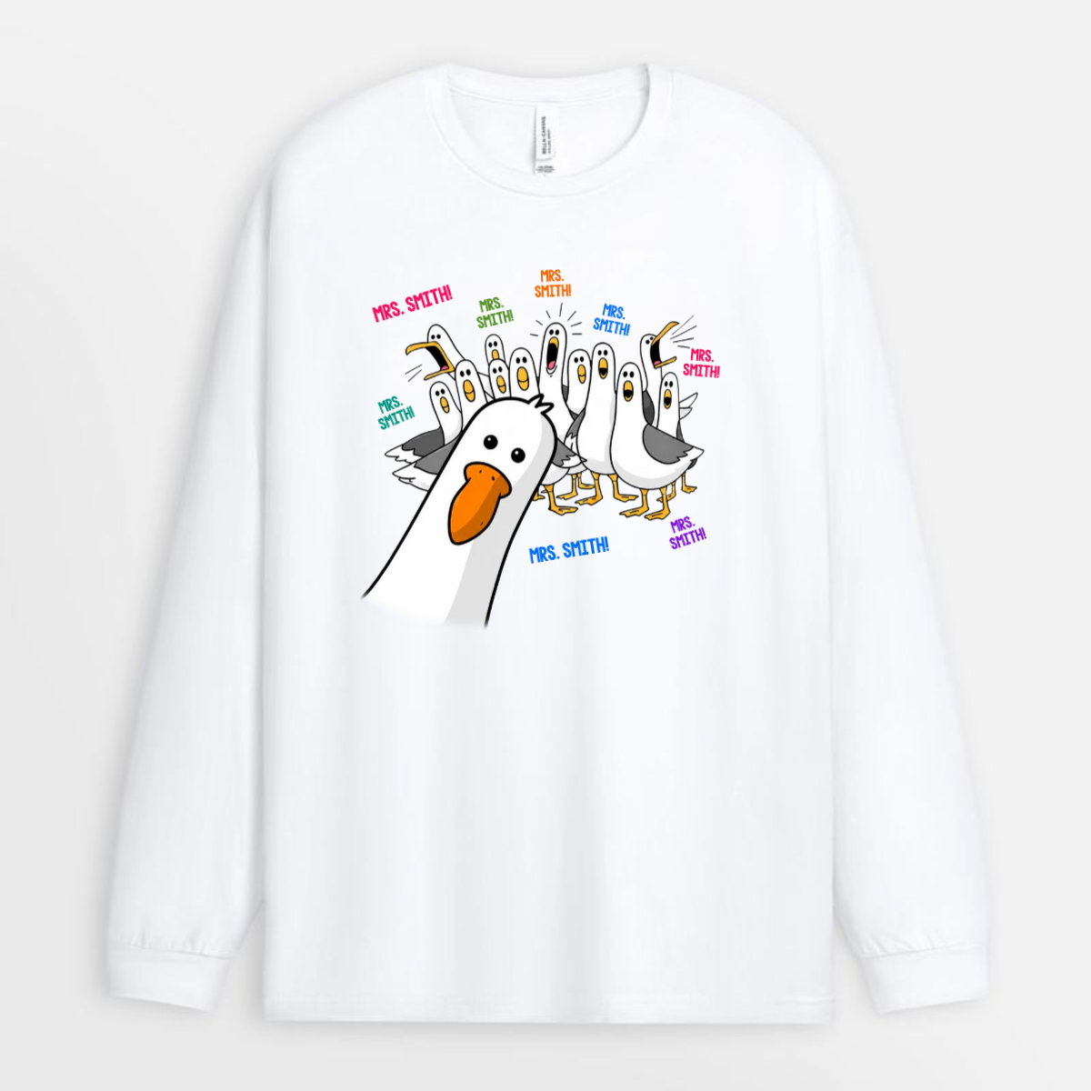FunnySeagullsCallingTeacherNameBackToSchool_PersonalisedGiftT shirtForTeacher_2