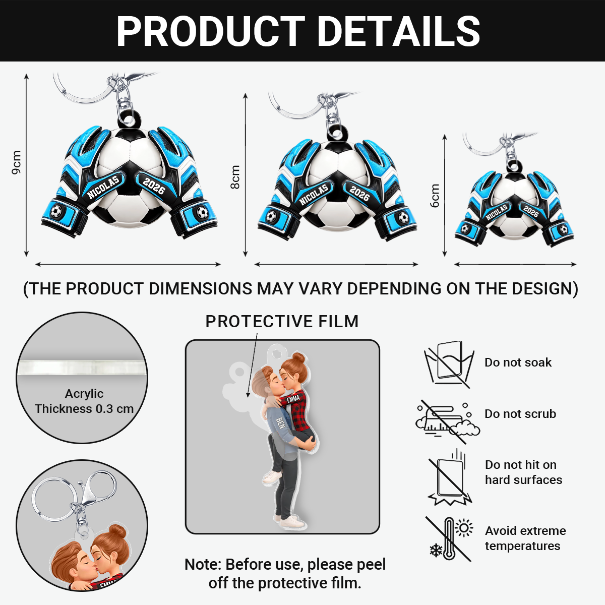 GoalkeeperGlove_Football_PersonalisedGiftAcrylicKeychainForFootballers_SportsFans_2