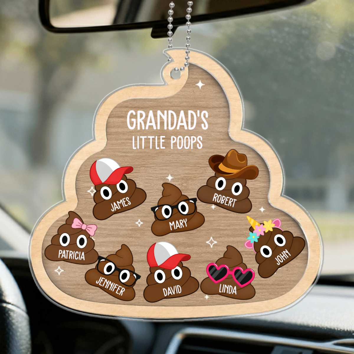 Grandad_sLittleTurds FunnyFather_sDayGift PersonalisedOrnamentCarOrnamentForGrandad_Pop_Grandfather_1_51e00514 22ec 4f15 ac6f a7772084369b
