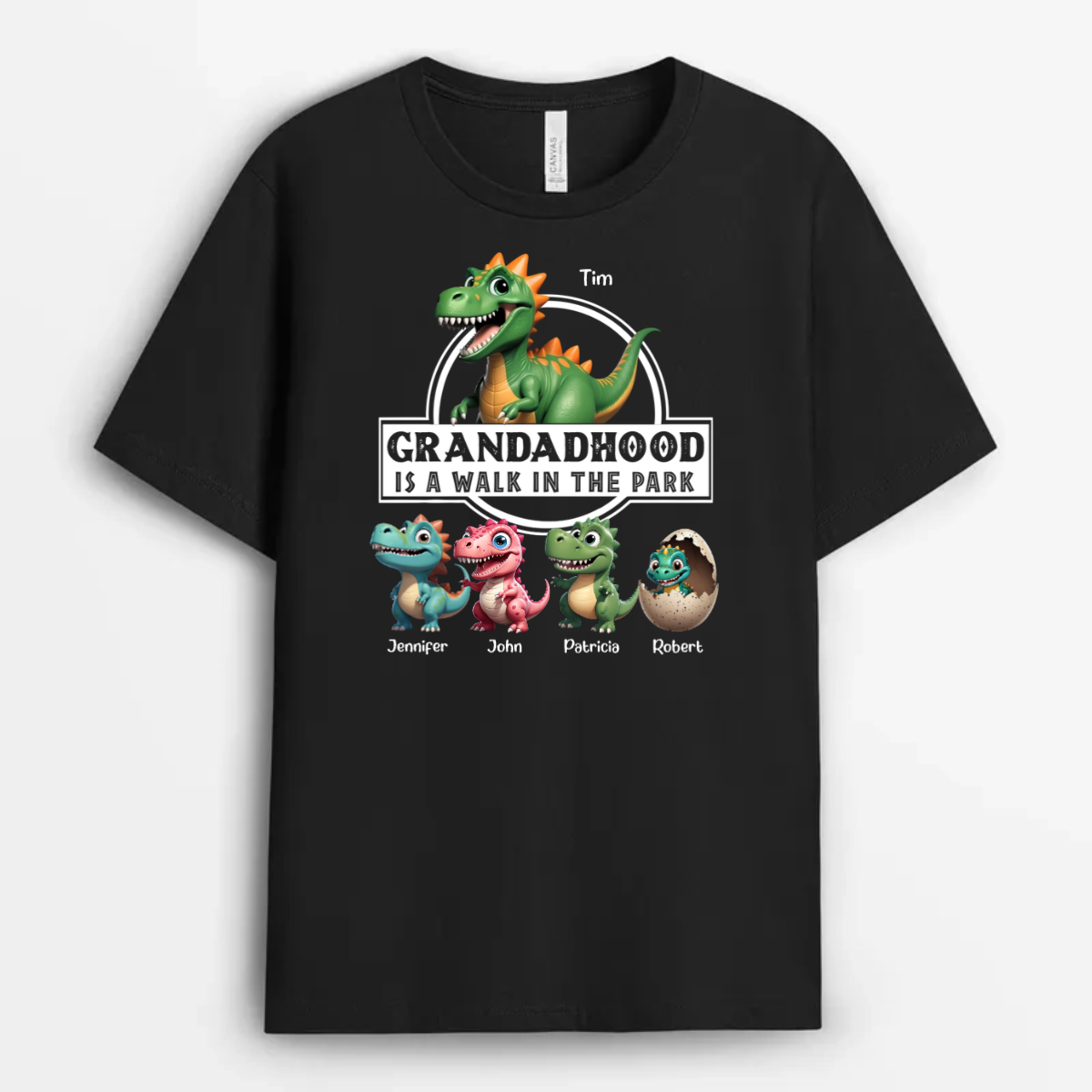 GrandadhoodIsAWalkInThePark Dinosaurs PersonalisedFather_sDayBirthdayGifts PersonalisedShirtGiftForGrandad_4