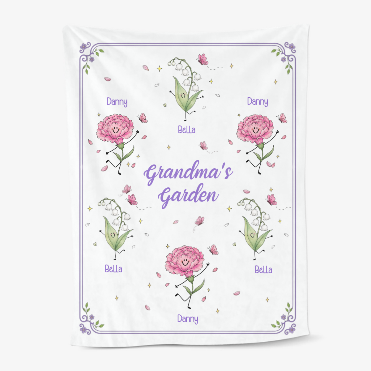 Grandma_s_Garden_Cute_Doodle_Birth_Month_Flowers_Personalised_Gift_Blanket_For_Grandma_3