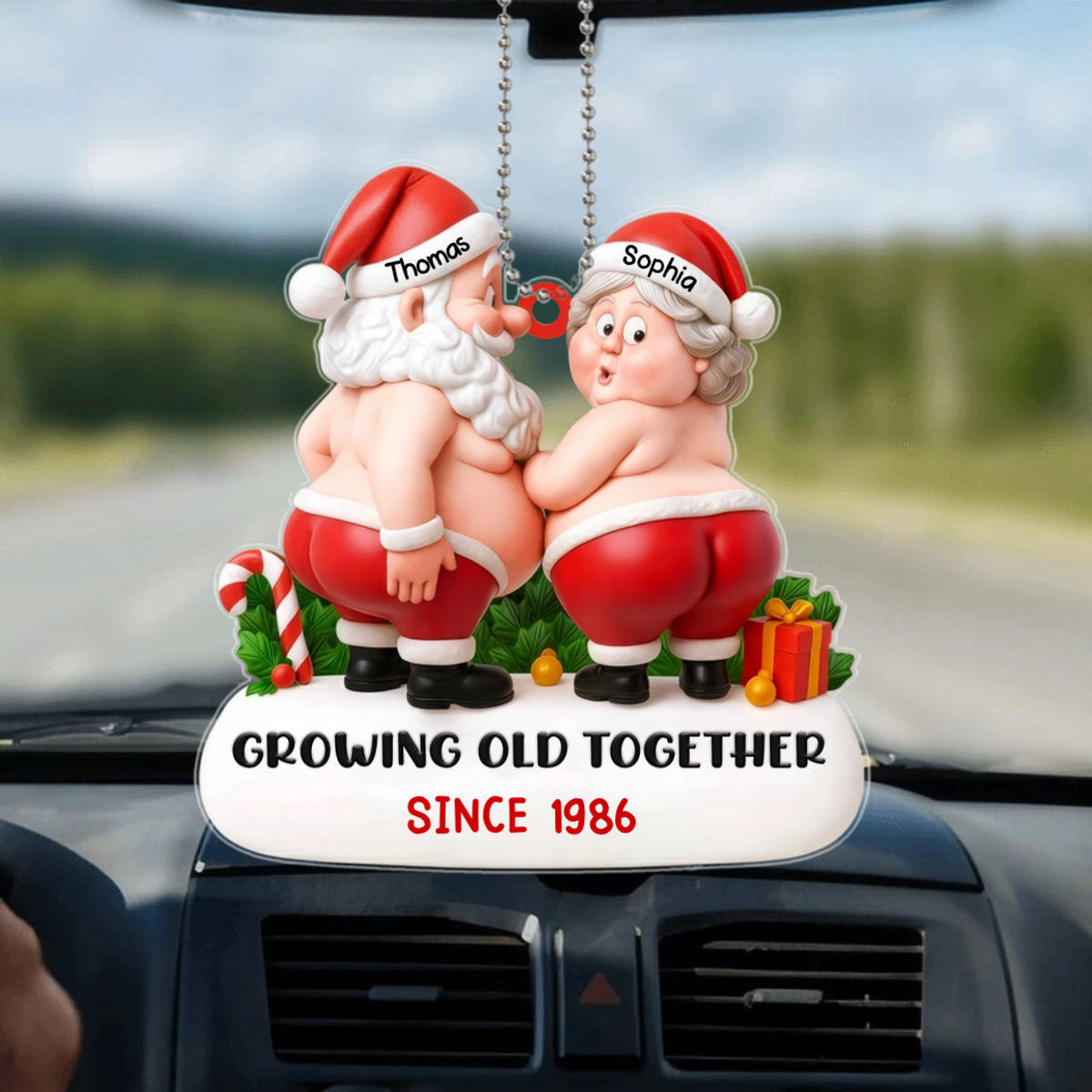 GrowingOldTogetherSinceSanta_PersonalisedGiftHangingOrnamentForCouples_3