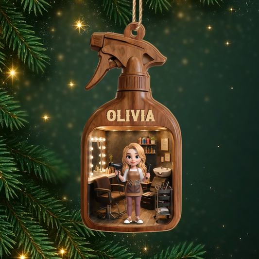 HairStylist_PersonalisedGift 1 LayerWoodenOrnamentForHairdressers