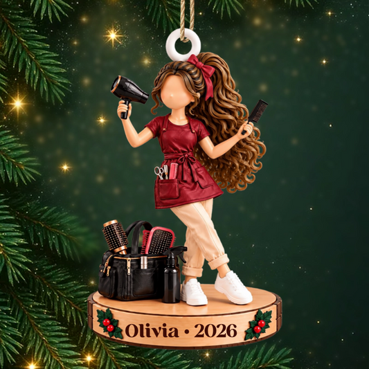 Hairstylist PersonalisedGift_1 LayerWoodenOrnamentForHairstylists1