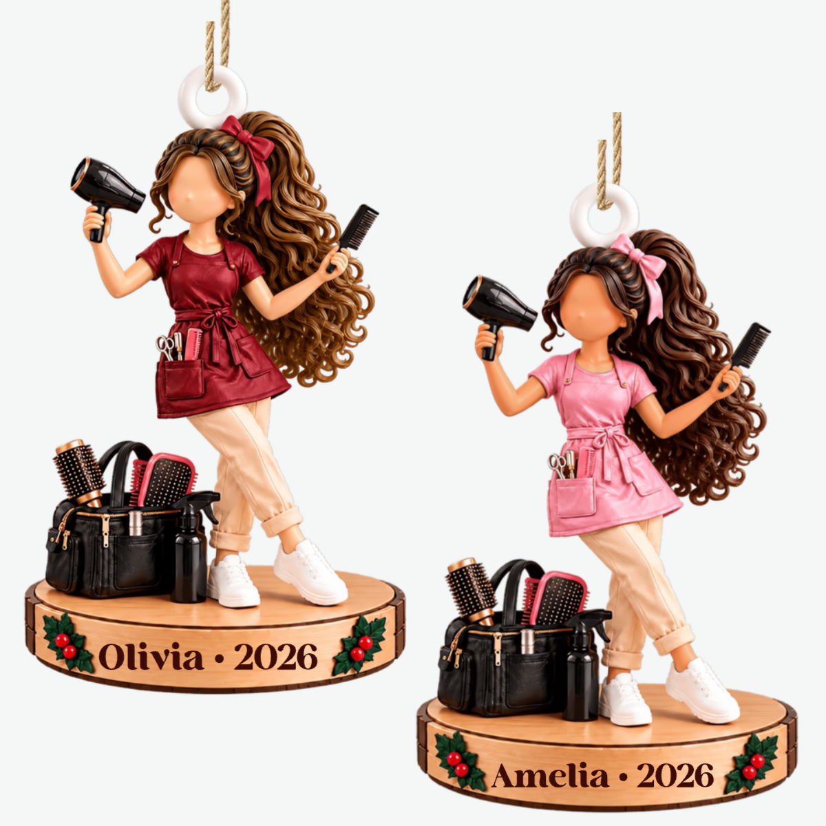 Hairstylist PersonalisedGift_1 LayerWoodenOrnamentForHairstylists2