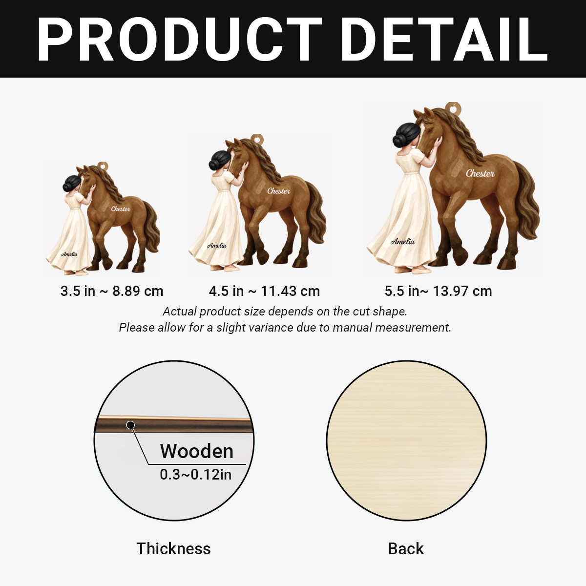 Horse_Lovers_Personalised_Gift_1 Layer_Wooden_Ornament_For_Horse_Lovers