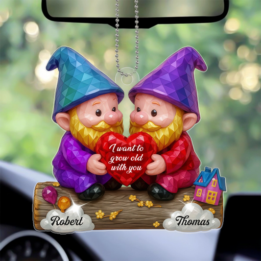 IWantToGrowOldWithYou_GnomesHoldingHeart_PersonalisedGiftAcrylicOrnamentForCouples_c7b58baf 7c1f 4ed9 a09f a6c81dd16f7d