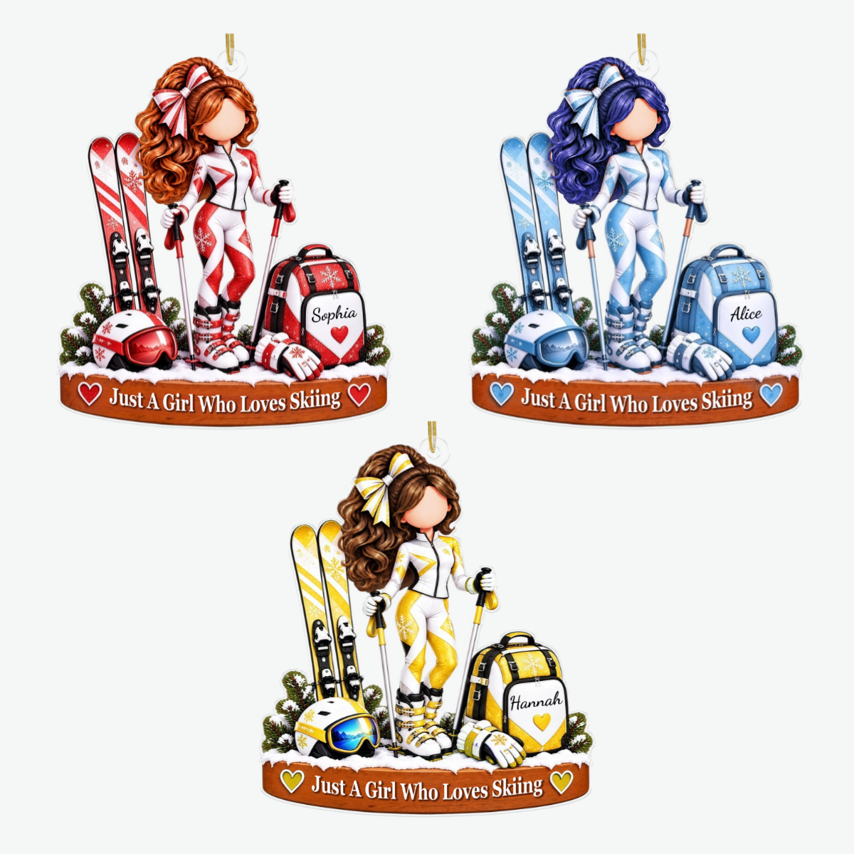 JustAGirlWhoLovesSkiing_PersonalisedGiftAcrylicOrnamentForHer_3