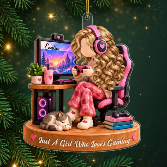 Just_A_Girl_Who_Loves_Gaming_ _Personalised_Gift_Acrylic_Ornament_For_Gamer_Girls