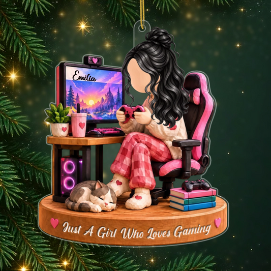 Just_A_Girl_Who_Loves_Gaming_ _Personalised_Gift_Acrylic_Ornament_For_Gamer_Girls1
