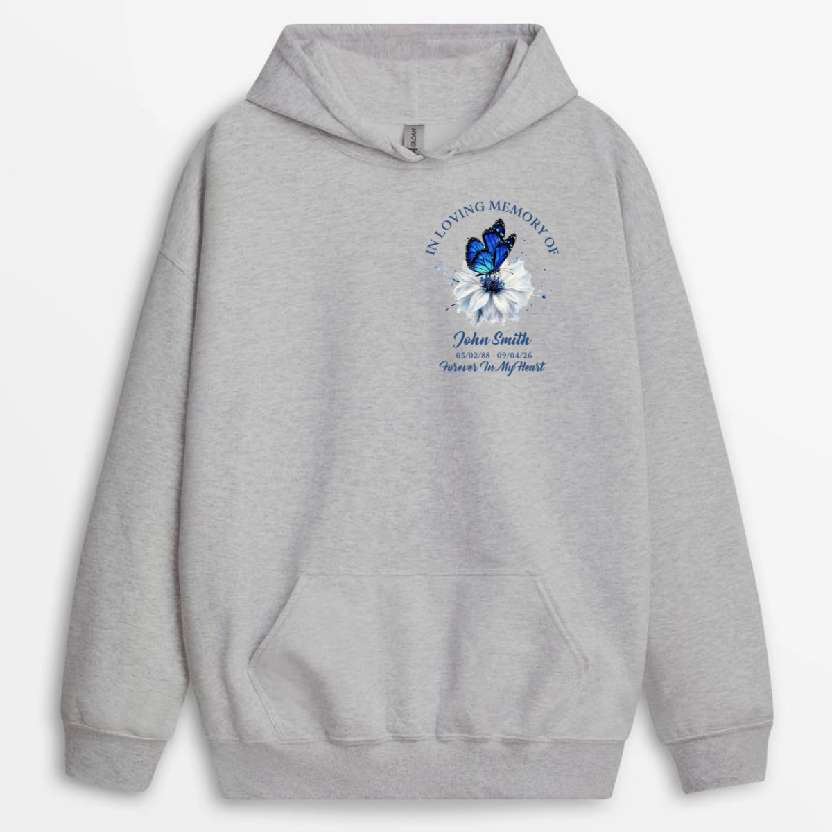 MemorialButterflyForeverInMyHeart_PersonalisedGiftT ShirtForMum_Dad_Grandma_Grandad_Family_3