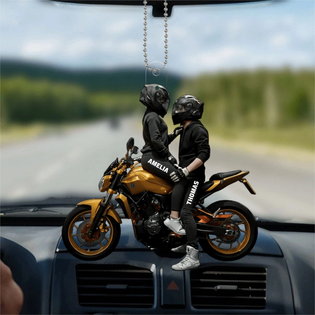 MotorbikeCoupleCustomNames_PersonalisedGiftHangingOrnamentForBikerCouples