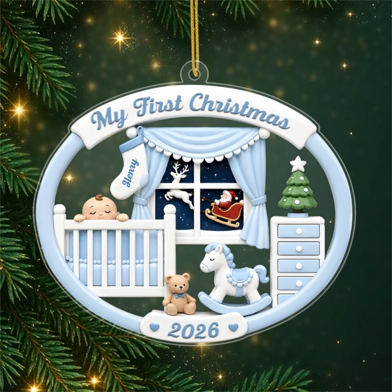 MyFirstChristmasBabyNursery_PersonalisedGiftAcrylicOrnamentForNewborn1