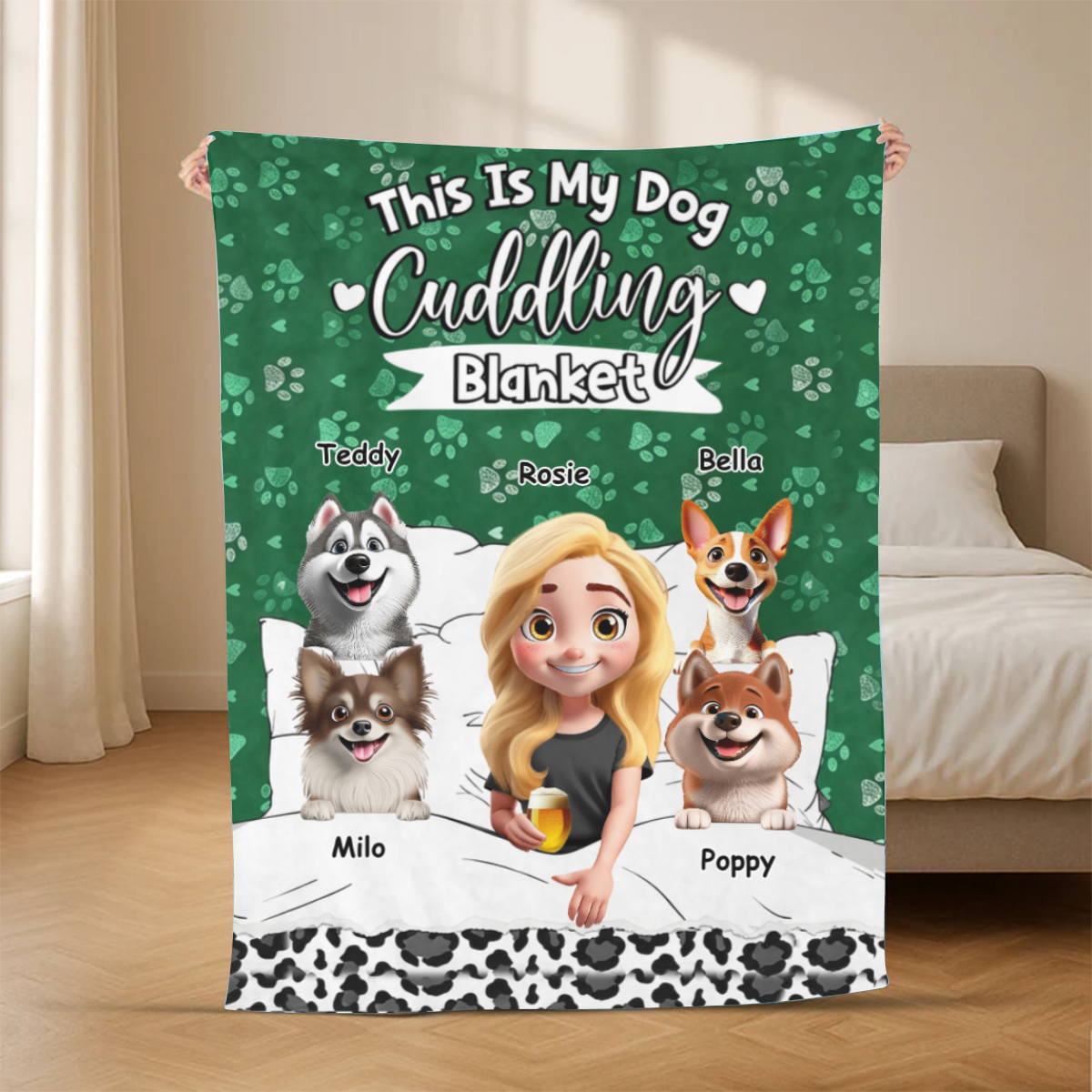 My_Dog_Cuddling_Personalised_Gift_Custom_Blanket_For_Dog_Lovers