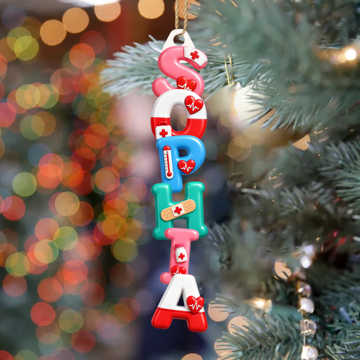 NurseCustomNameLetter_PersonalisedGift1 LayerWoodenOrnamentForNurses