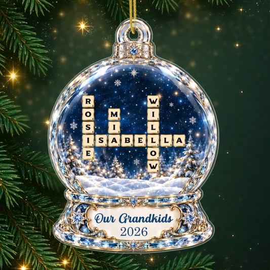 OurGrandkidsCrossword PersonalisedGift_AcrylicChristmasOrnamentForGrandparents1