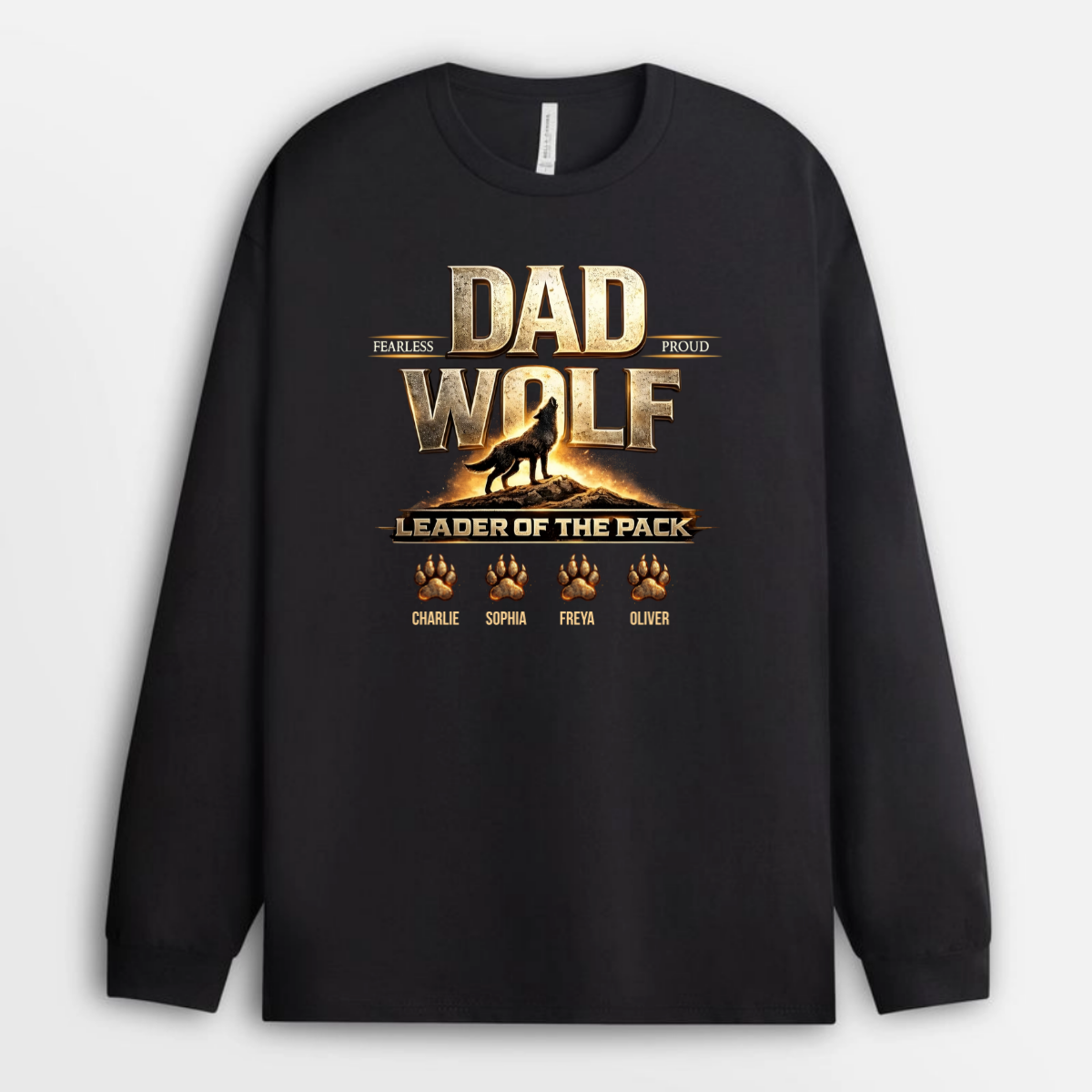 Papa_Wolf_With_Kids_Names_Custom_Personalised_Gift_T Shirt_For_Dad_And_Grandad_2