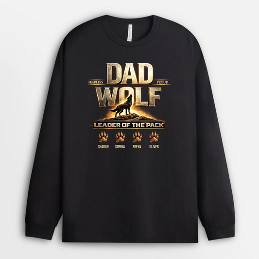 Papa_Wolf_With_Kids_Names_Custom_Personalised_Gift_T Shirt_For_Dad_And_Grandad_2