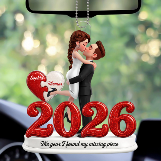 PersonalisedEmbracingCoupleMissingPiece_PersonalisedGiftAcrylicOrnamentForCouples